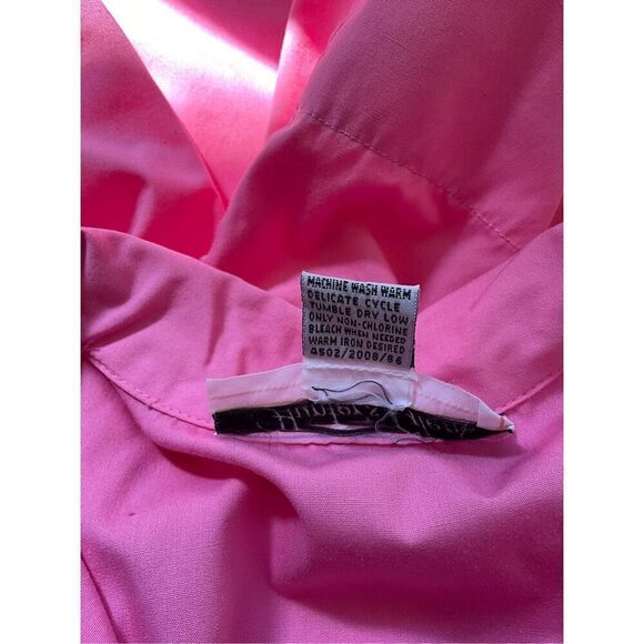 Hunters Glen Womens Large Button Front Shirt Pink Chest Pockets 3/4 Sleeves - Picture 14 of 15